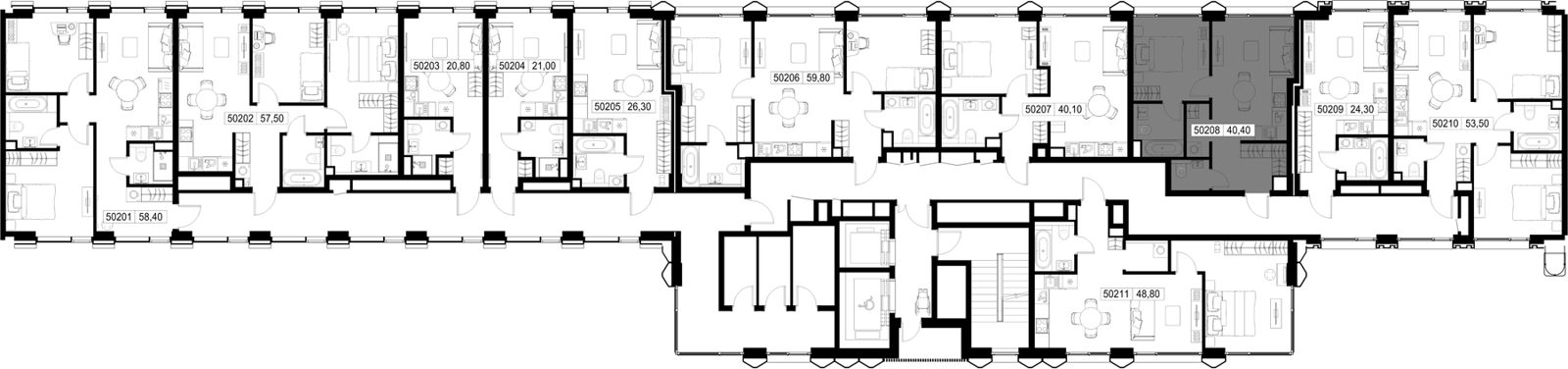 1-комнатная квартира, 40,4 м² — фото 2