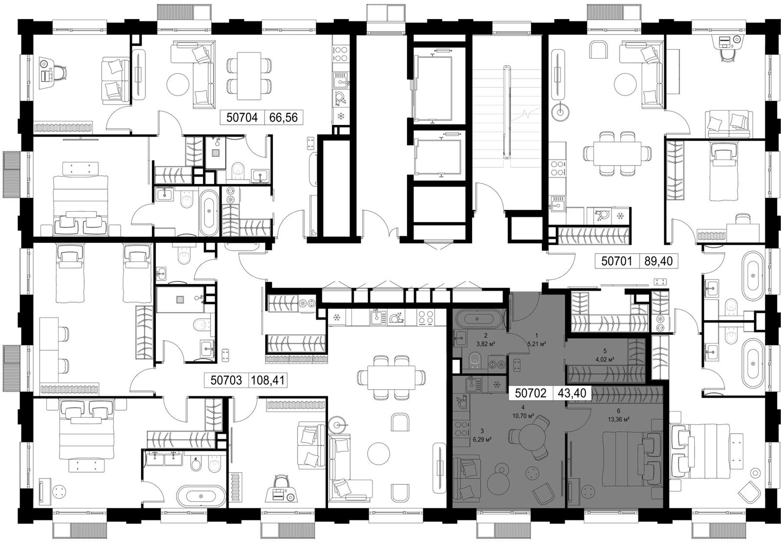 1-комнатная квартира, 43,4 м² — фото 2