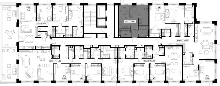 1-комнатная квартира, 40,8 м² — фото 2
