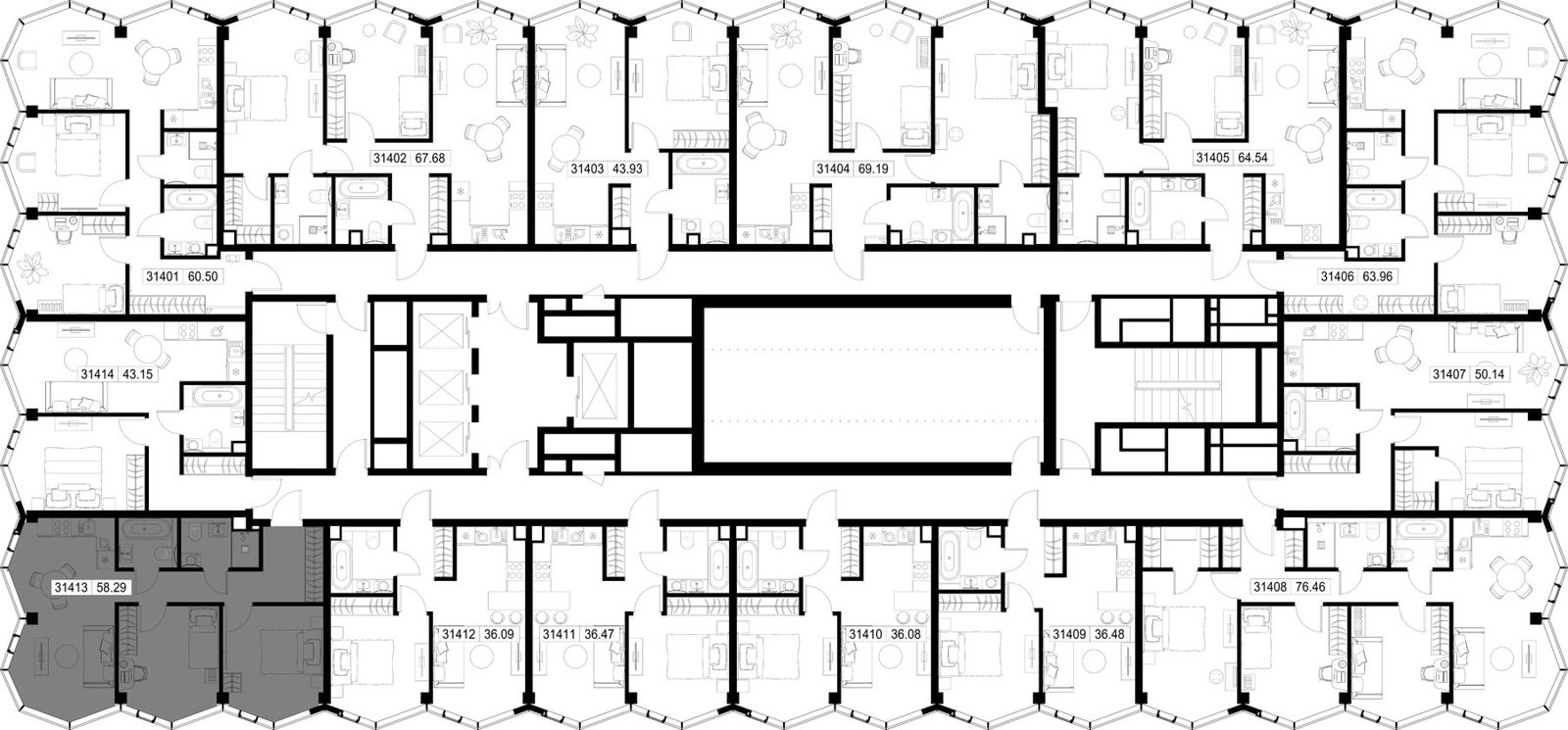 2-комнатная квартира, 58,3 м² — фото 2