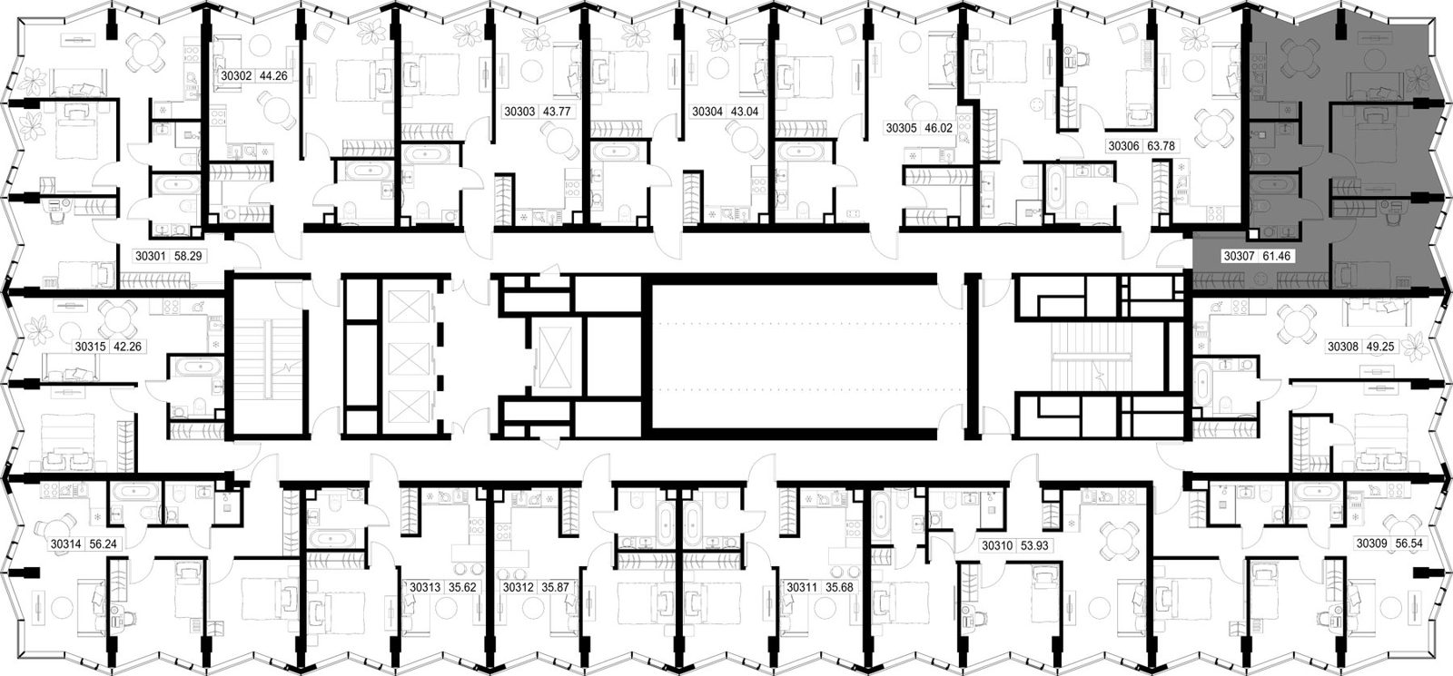 2-комнатная квартира, 61,5 м² — фото 2