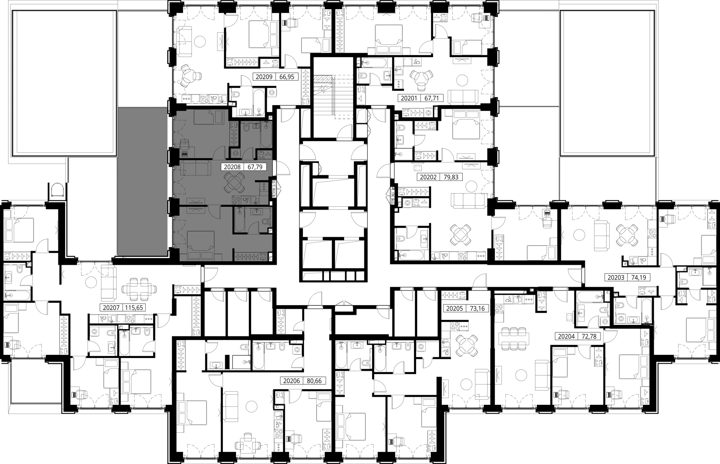 2-комнатная квартира, 67,8 м² — фото 2