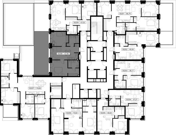 2-комнатная квартира, 67,9 м² — фото 2