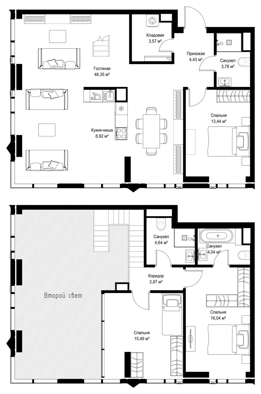 3-комнатная квартира, 125,1 м²
