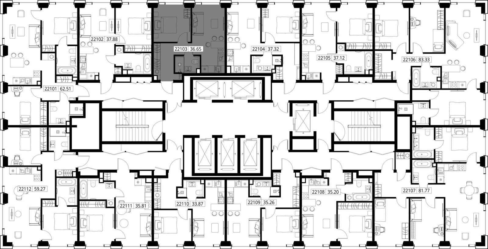 1-комнатная квартира, 36,6 м² — фото 2