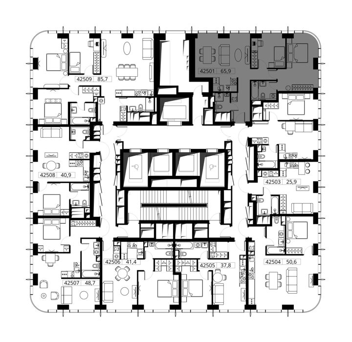 2-комнатная квартира, 65,9 м² — фото 2
