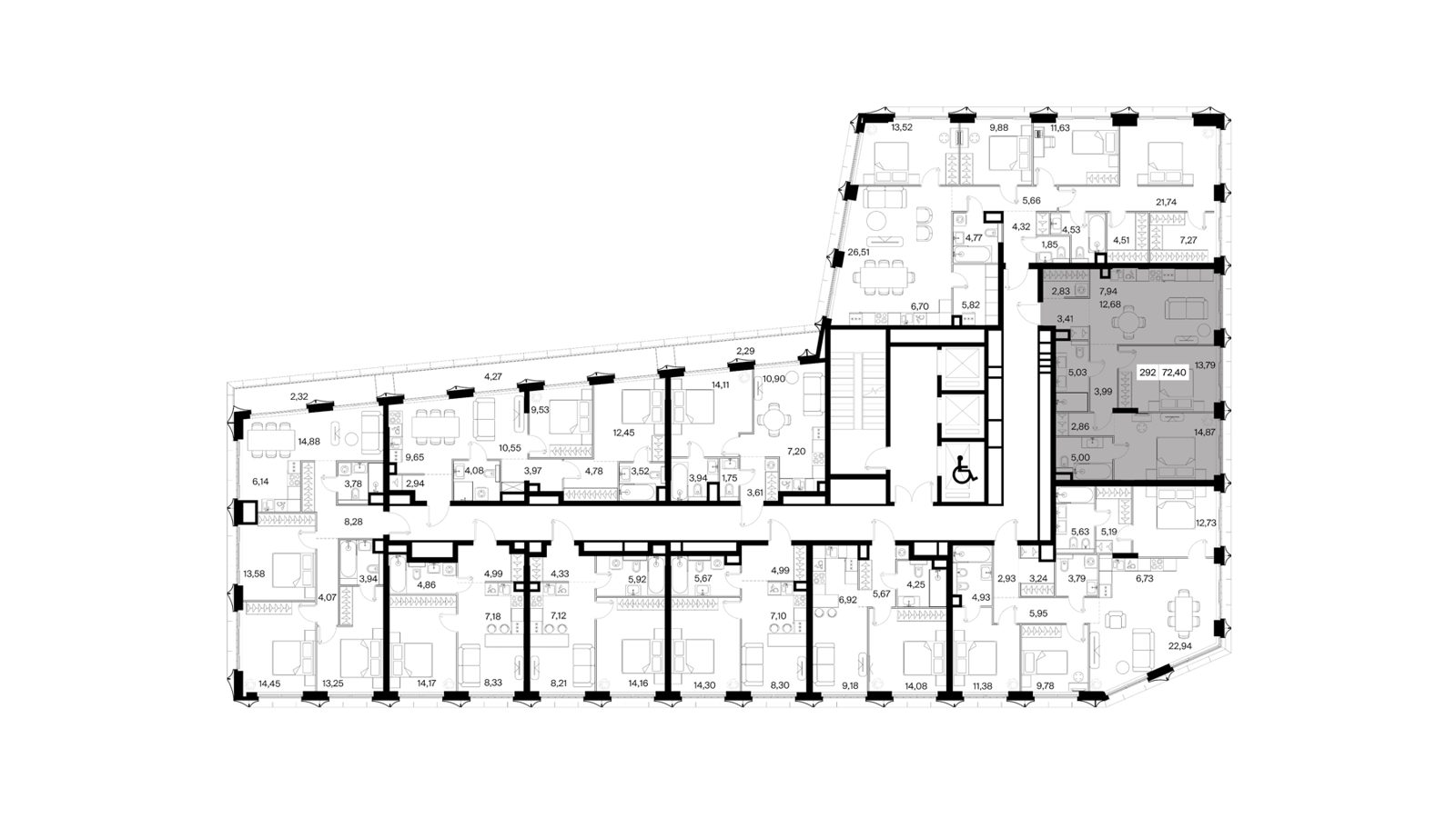 2-комнатная квартира, 72,4 м² — фото 2