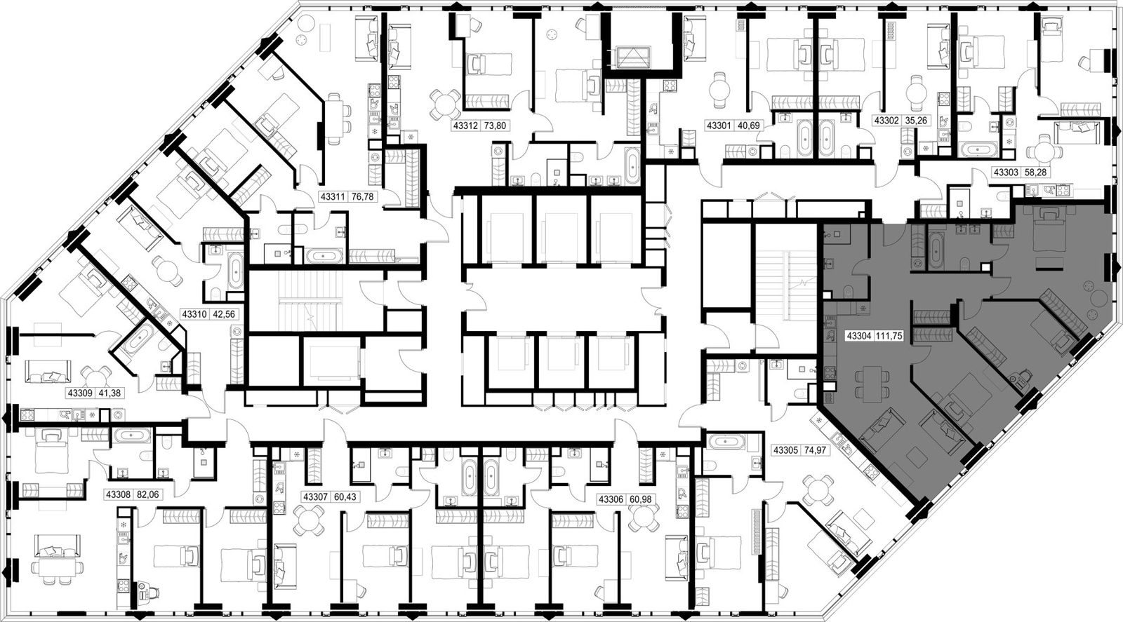 3-комнатная квартира, 111,8 м² — фото 2