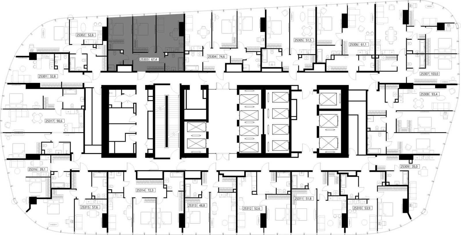 2-комнатная квартира, 67,4 м² — фото 2