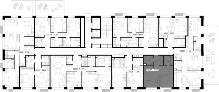 1-комнатная квартира, 48,2 м² — фото 3