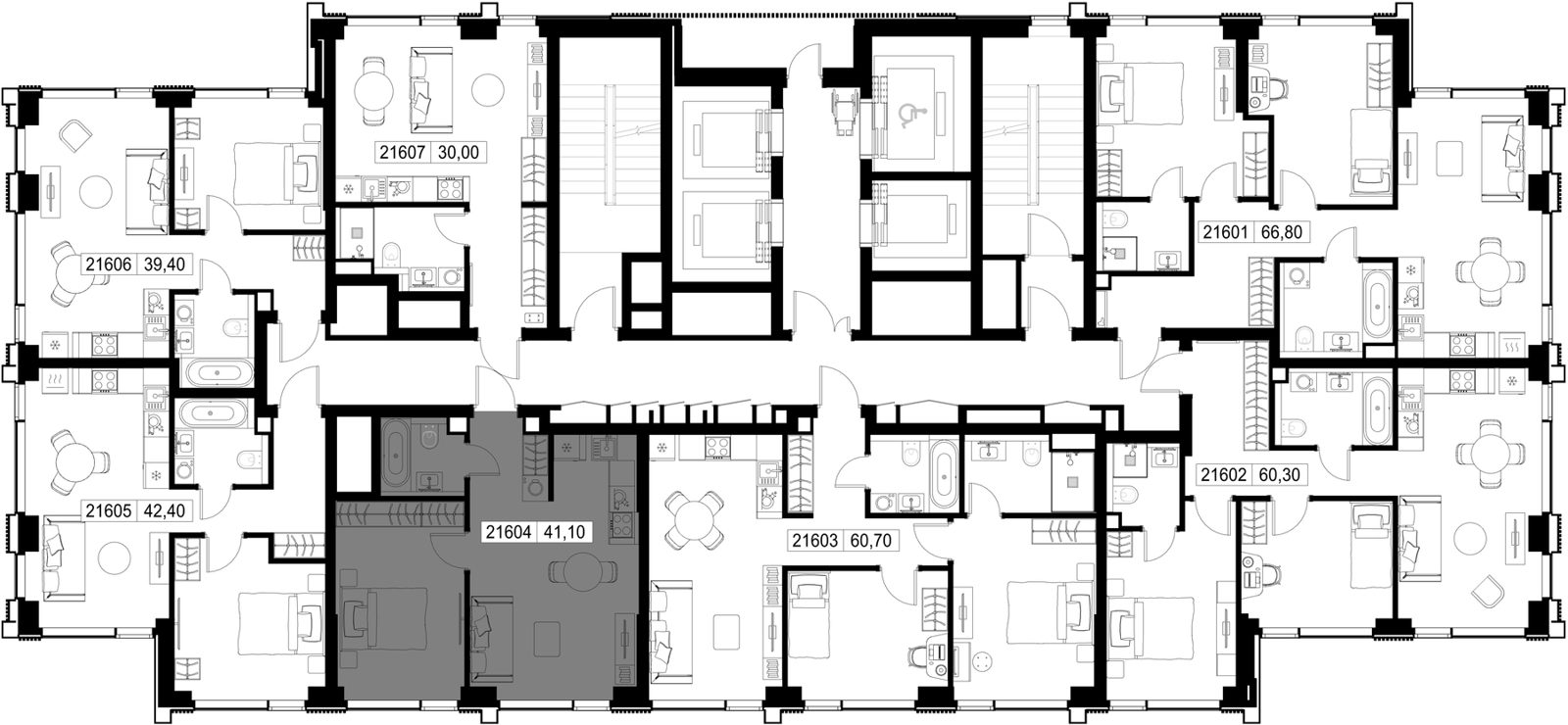 1-комнатная квартира, 41,1 м² — фото 2