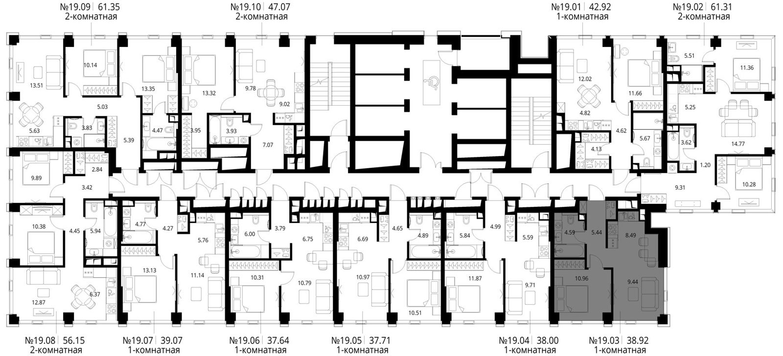 1-комнатная квартира, 38,9 м² — фото 2
