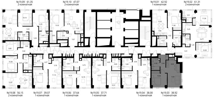 1-комнатная квартира, 38,9 м² — фото 2