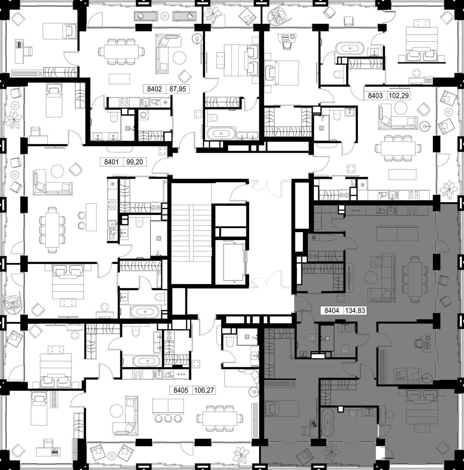 3-комнатная квартира, 134,8 м² — фото 2