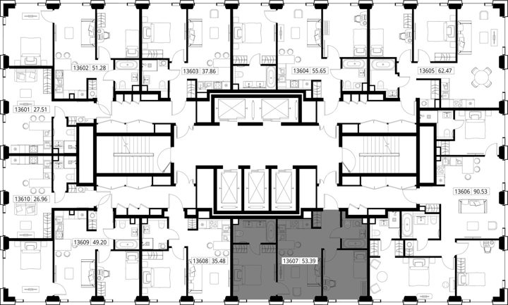 2-комнатная квартира, 53,4 м² — фото 2