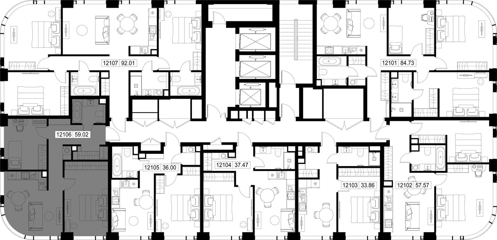 2-комнатная квартира, 59 м² — фото 2
