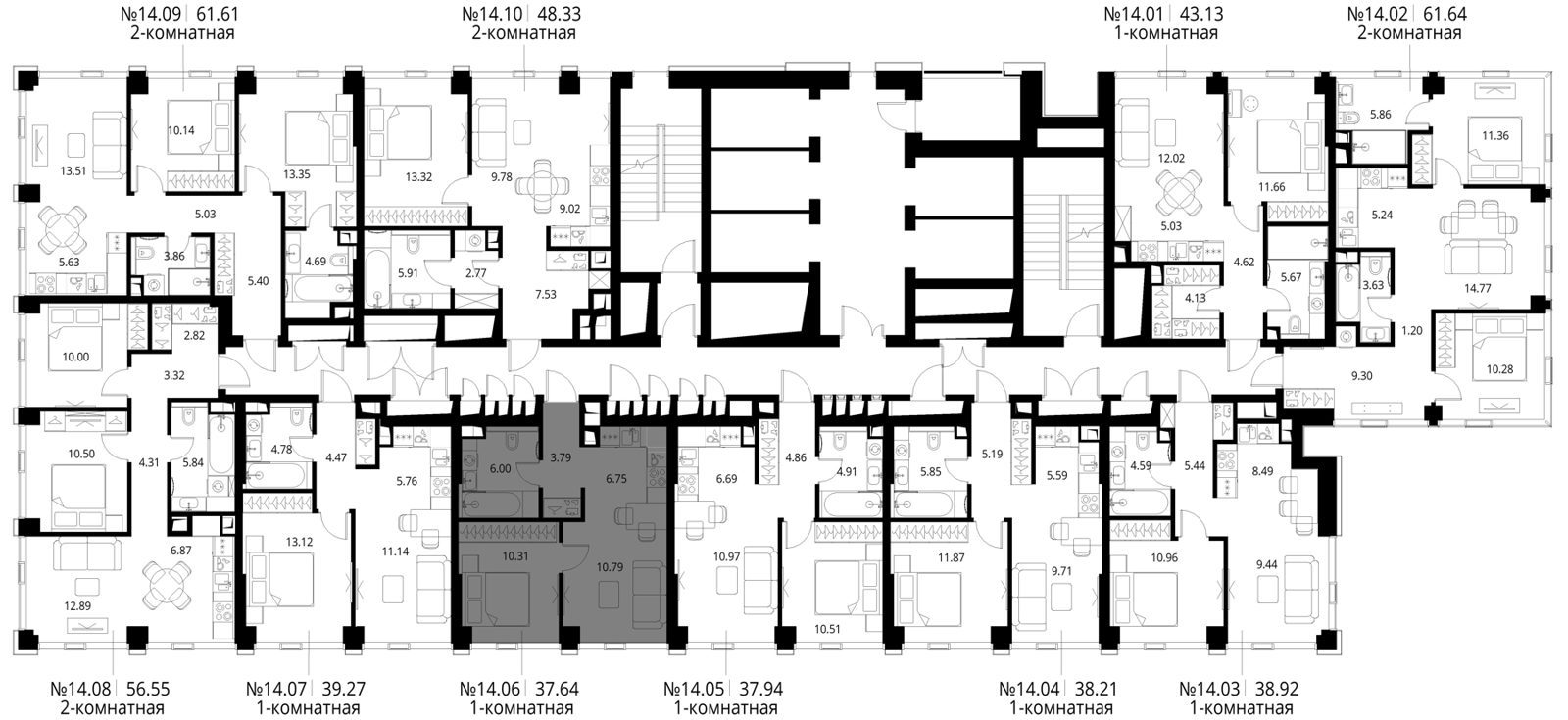 1-комнатная квартира, 37,6 м² — фото 2