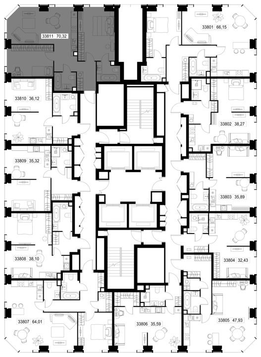 2-комнатная квартира, 70,3 м² — фото 3
