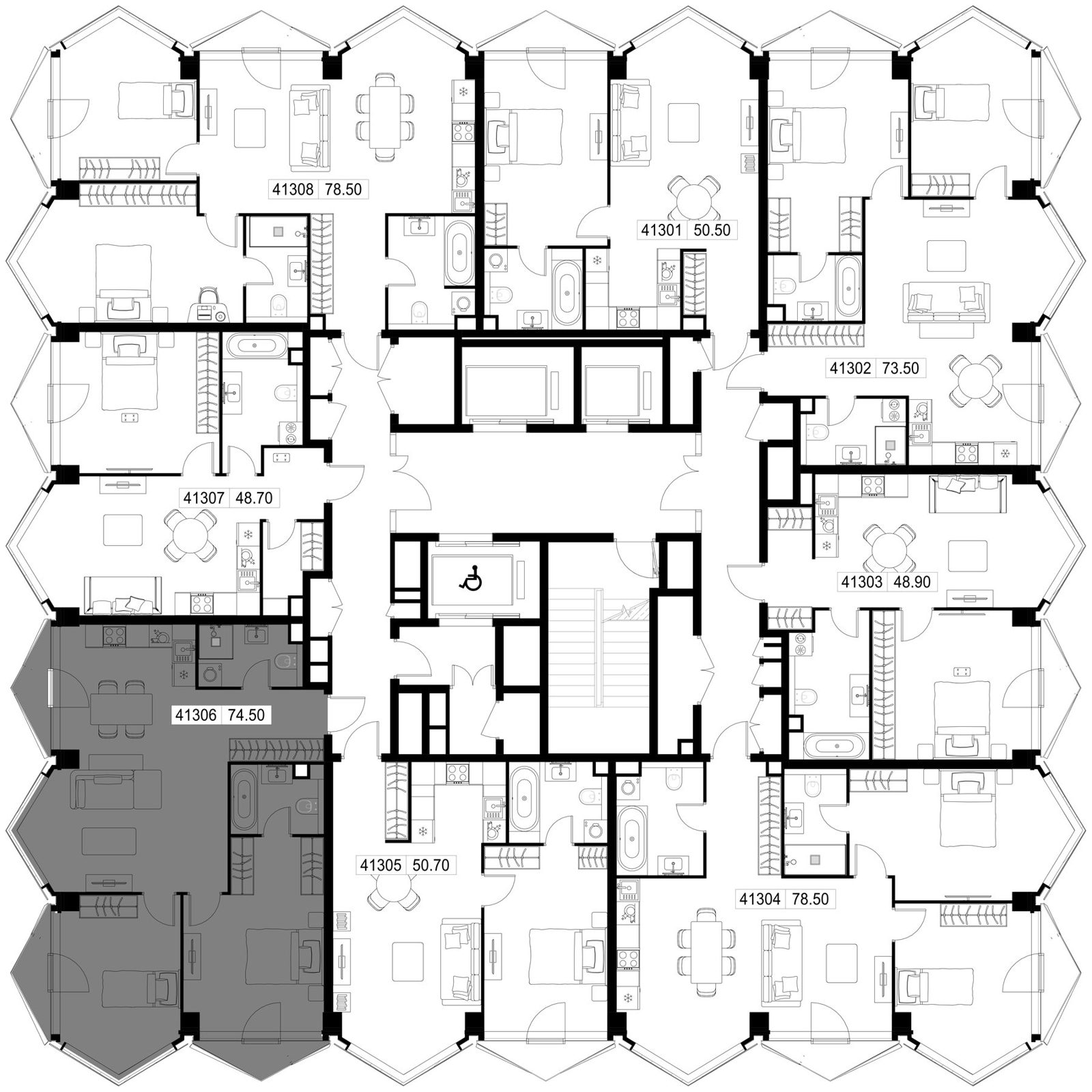 2-комнатная квартира, 74,5 м² — фото 2
