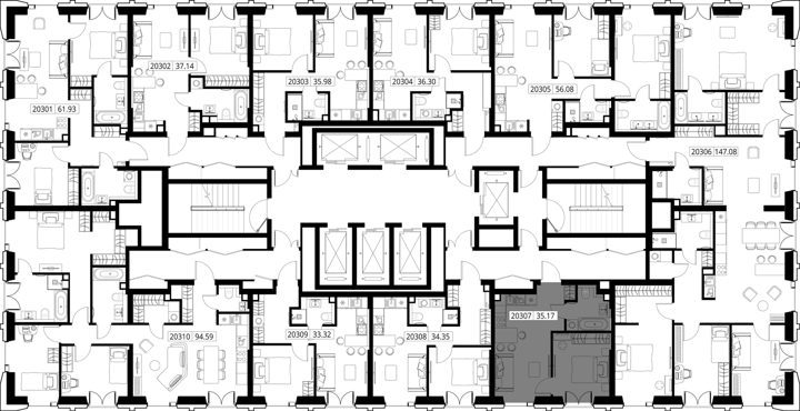 1-комнатная квартира, 35,2 м² — фото 2