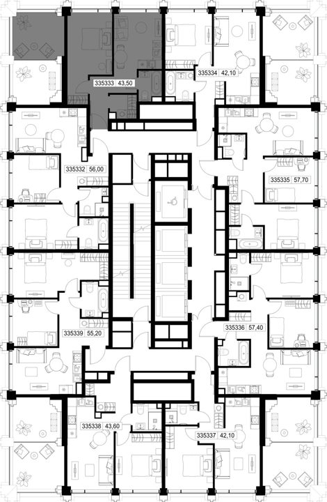 1-комнатная квартира, 43,5 м² — фото 2