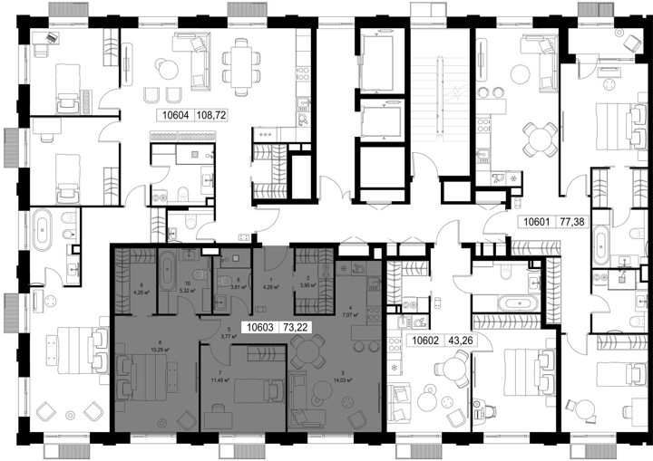 2-комнатная квартира, 73,2 м² — фото 2