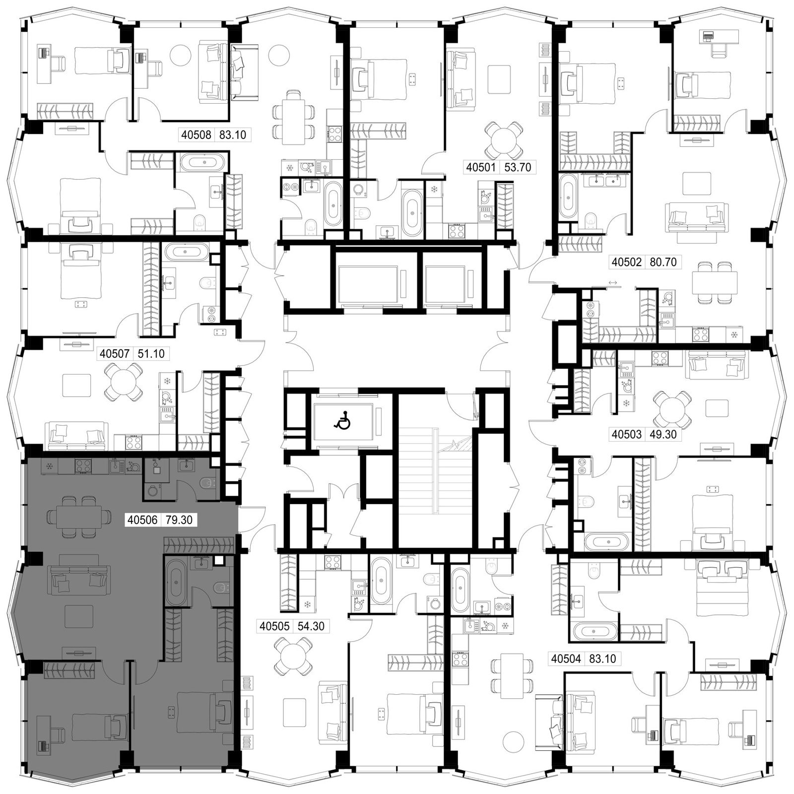 2-комнатная квартира, 79,3 м² — фото 2