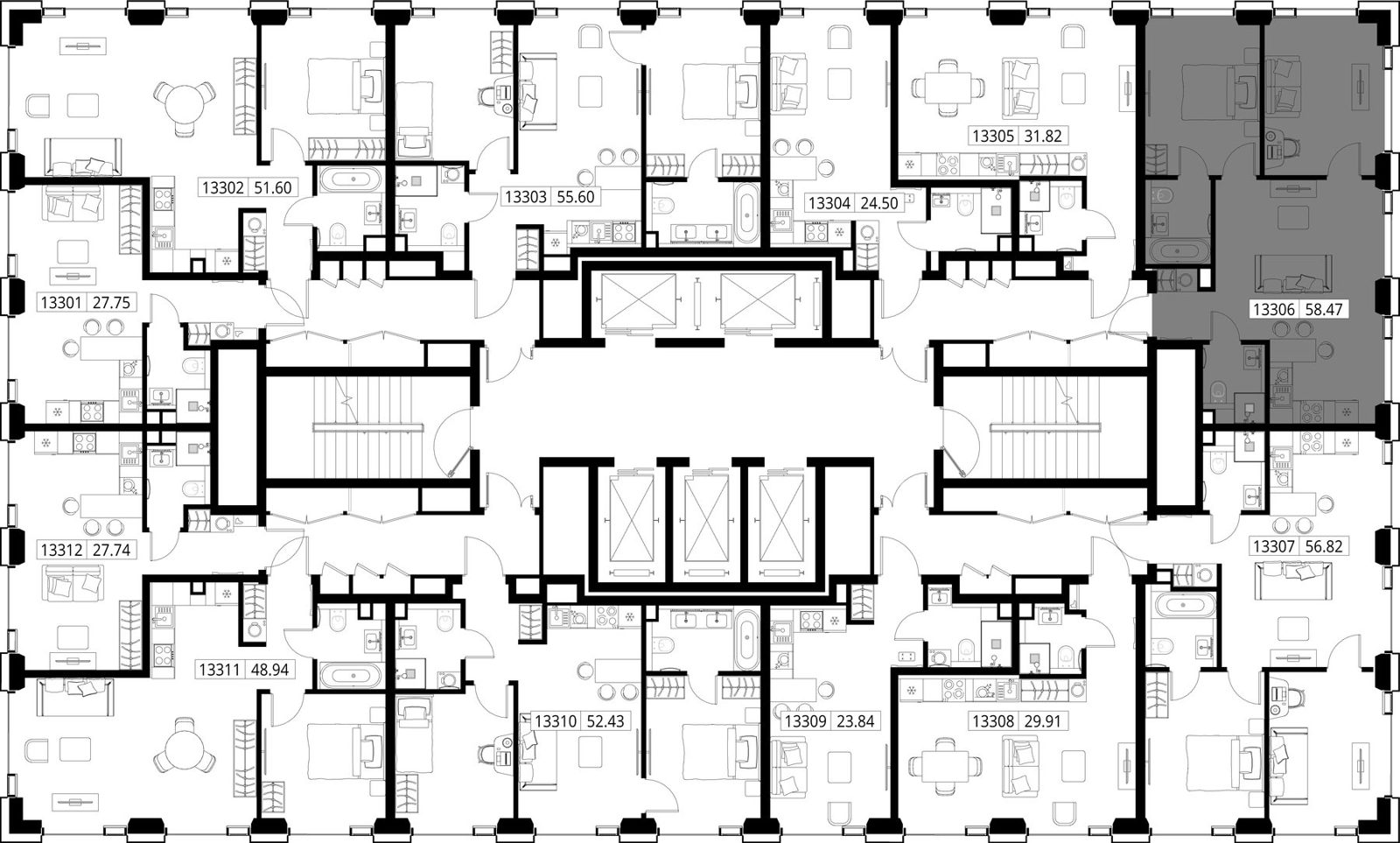 2-комнатная квартира, 58,5 м² — фото 2