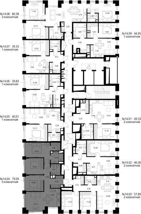 3-комнатная квартира, 79,1 м² — фото 2