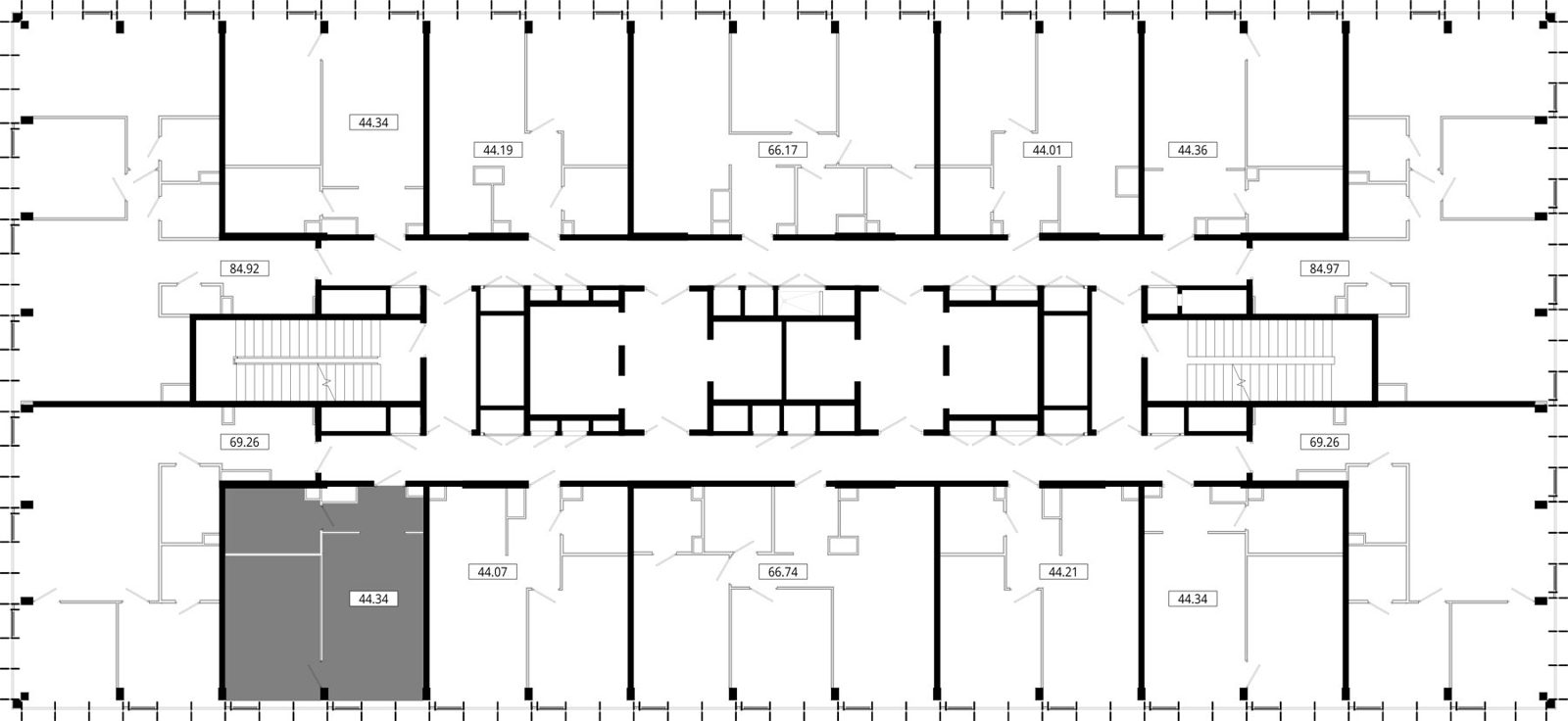 1-комнатная квартира, 44 м² — фото 2