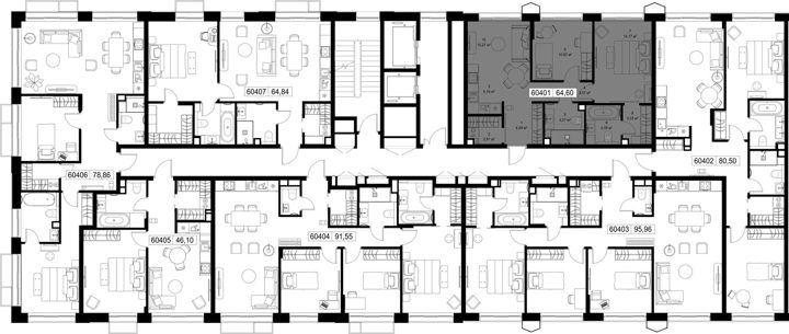 2-комнатная квартира, 64,6 м² — фото 2