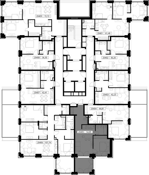 1-комнатная квартира, 54,9 м² — фото 2