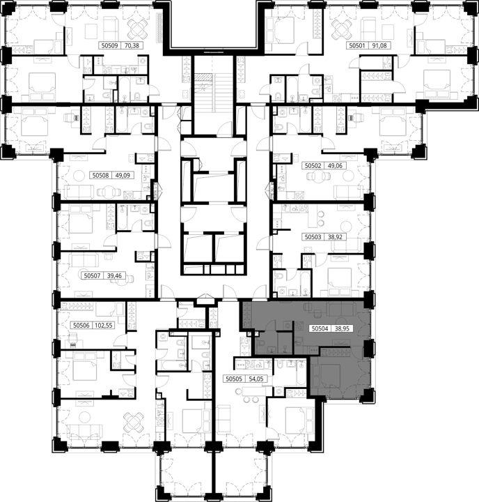 1-комнатная квартира, 39 м² — фото 2