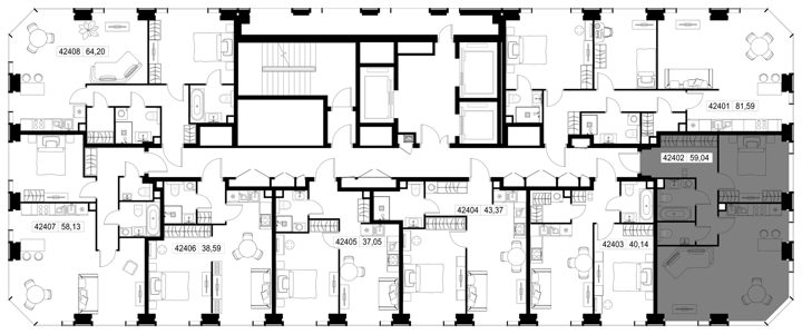 2-комнатная квартира, 59 м² — фото 3