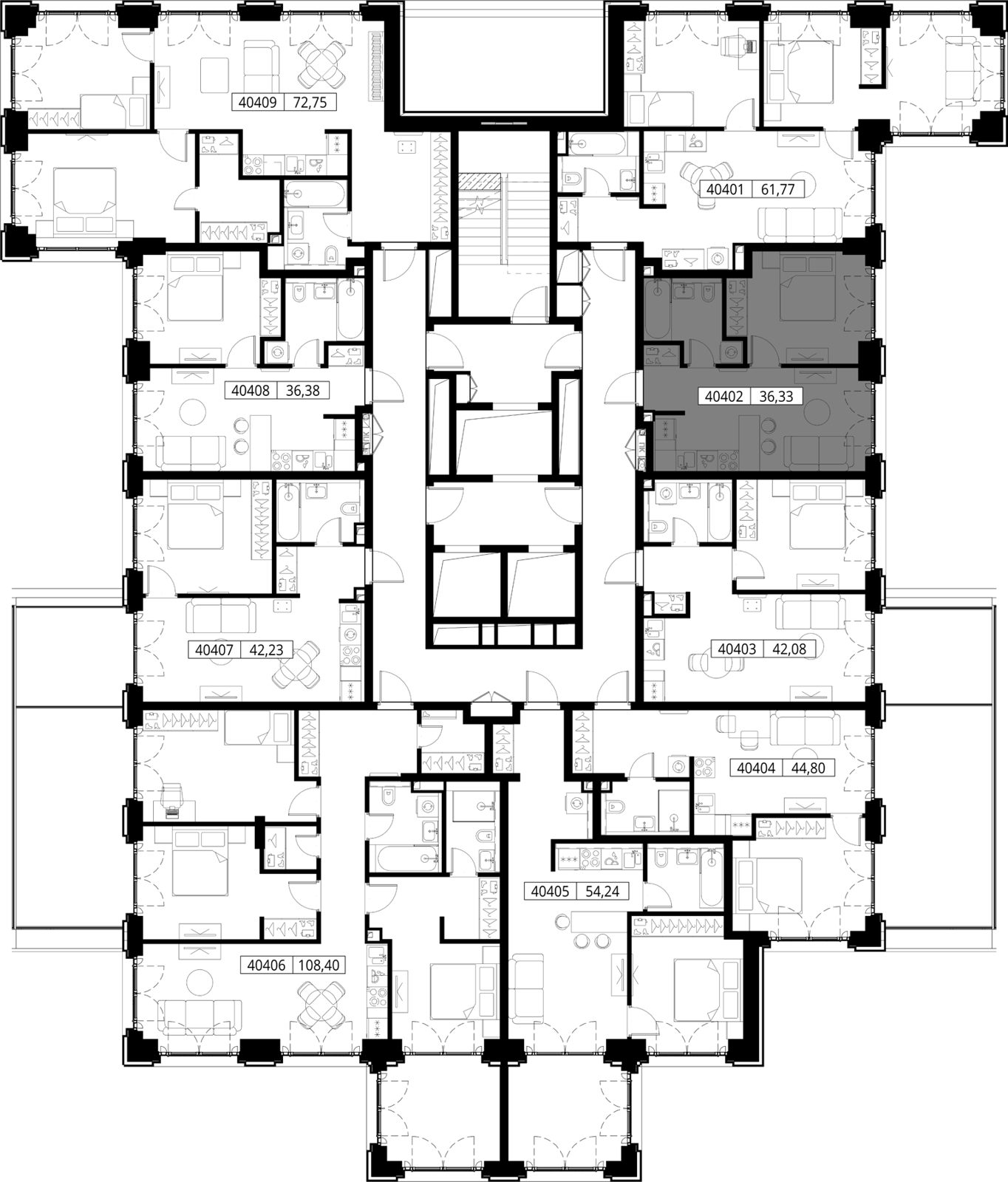 1-комнатная квартира, 36,3 м² — фото 2