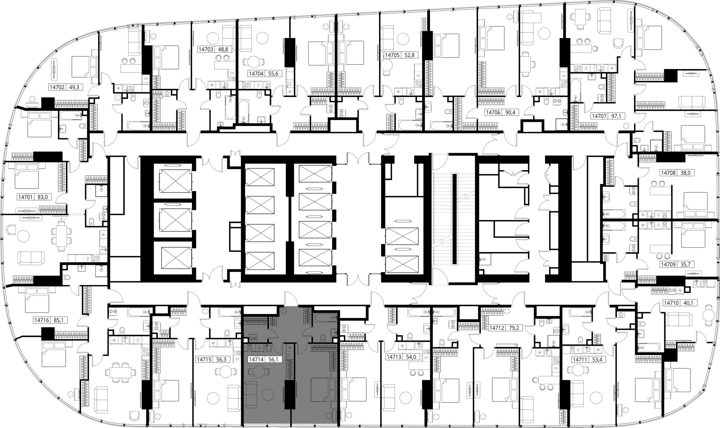 1-комнатная квартира, 56,1 м² — фото 2