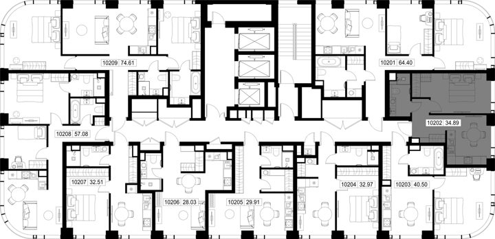 1-комнатная квартира, 34,9 м² — фото 2
