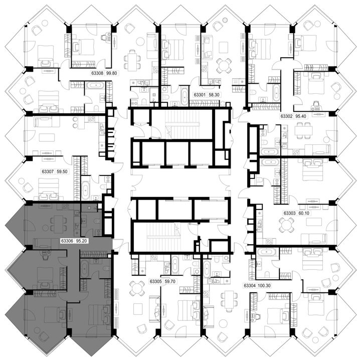 3-комнатная квартира, 95,2 м² — фото 2