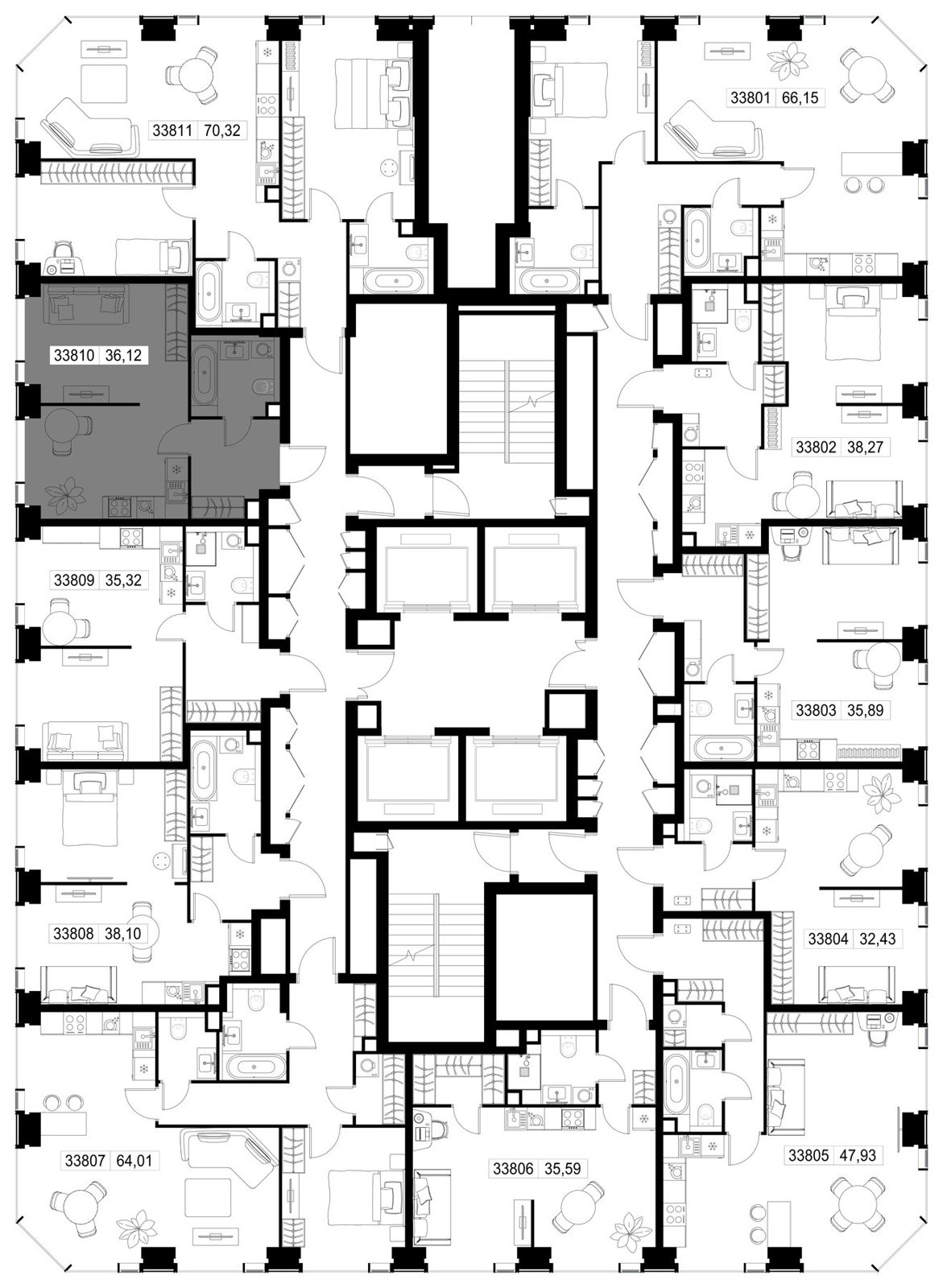 1-комнатная квартира, 36,1 м² — фото 3