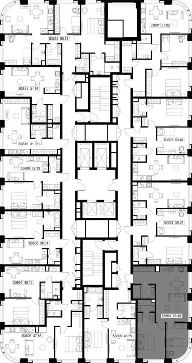 2-комнатная квартира, 63,5 м² — фото 2