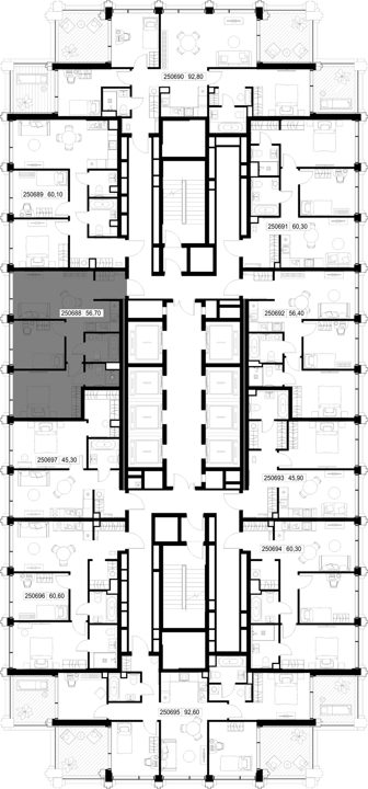 2-комнатная квартира, 56,7 м² — фото 2