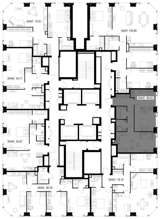 2-комнатная квартира, 56,6 м² — фото 3