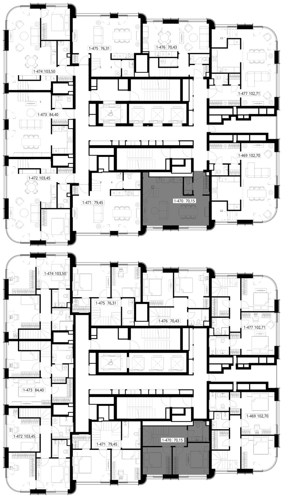 2-комнатная квартира, 70,3 м² — фото 2