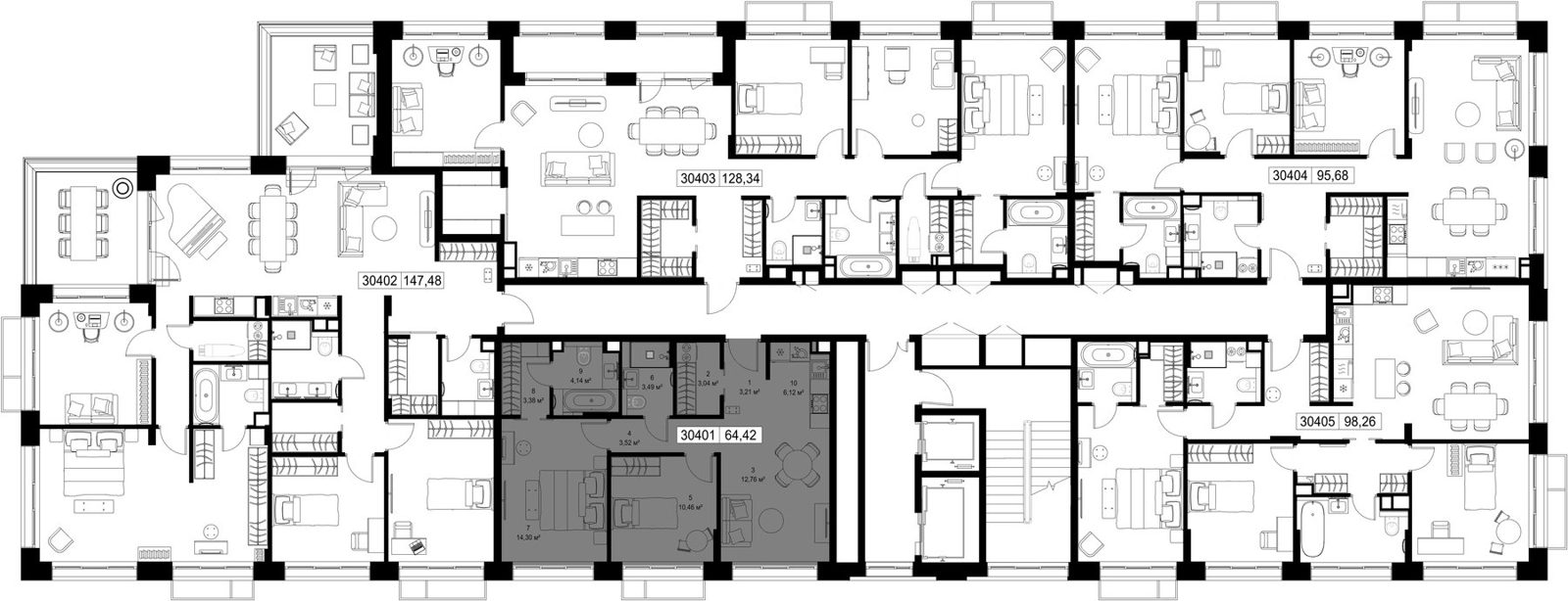 2-комнатная квартира, 64,4 м² — фото 2