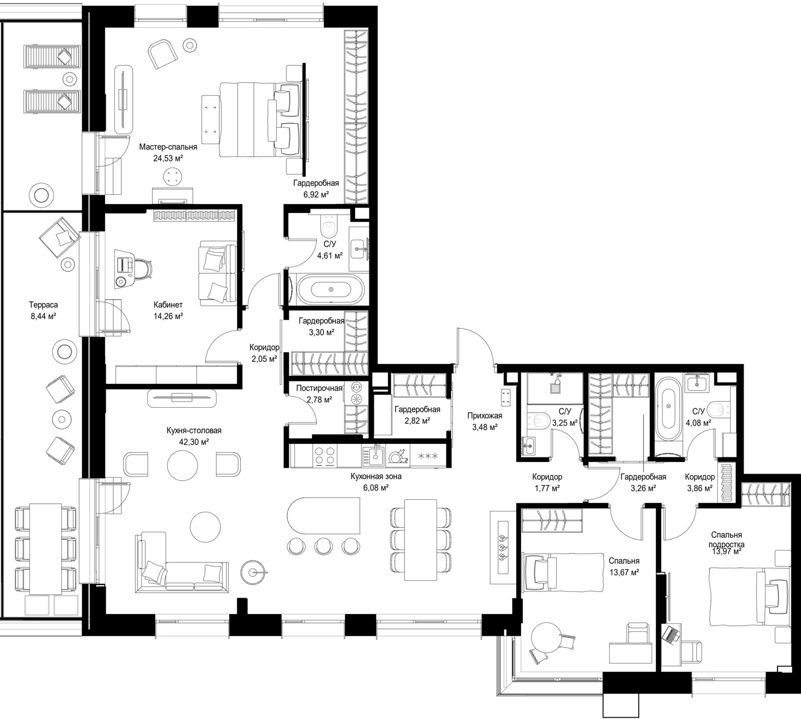 4-комнатная квартира, 165,4 м²