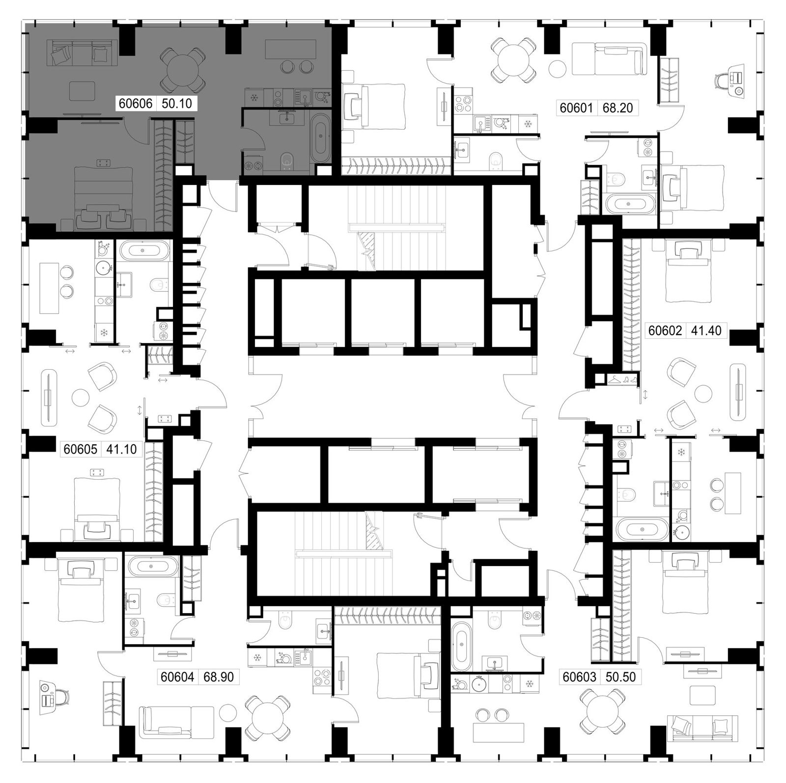 1-комнатная квартира, 50,1 м² — фото 2