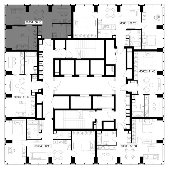 1-комнатная квартира, 50,1 м² — фото 2