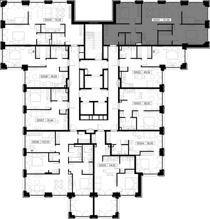 3-комнатная квартира, 91,1 м² — фото 2