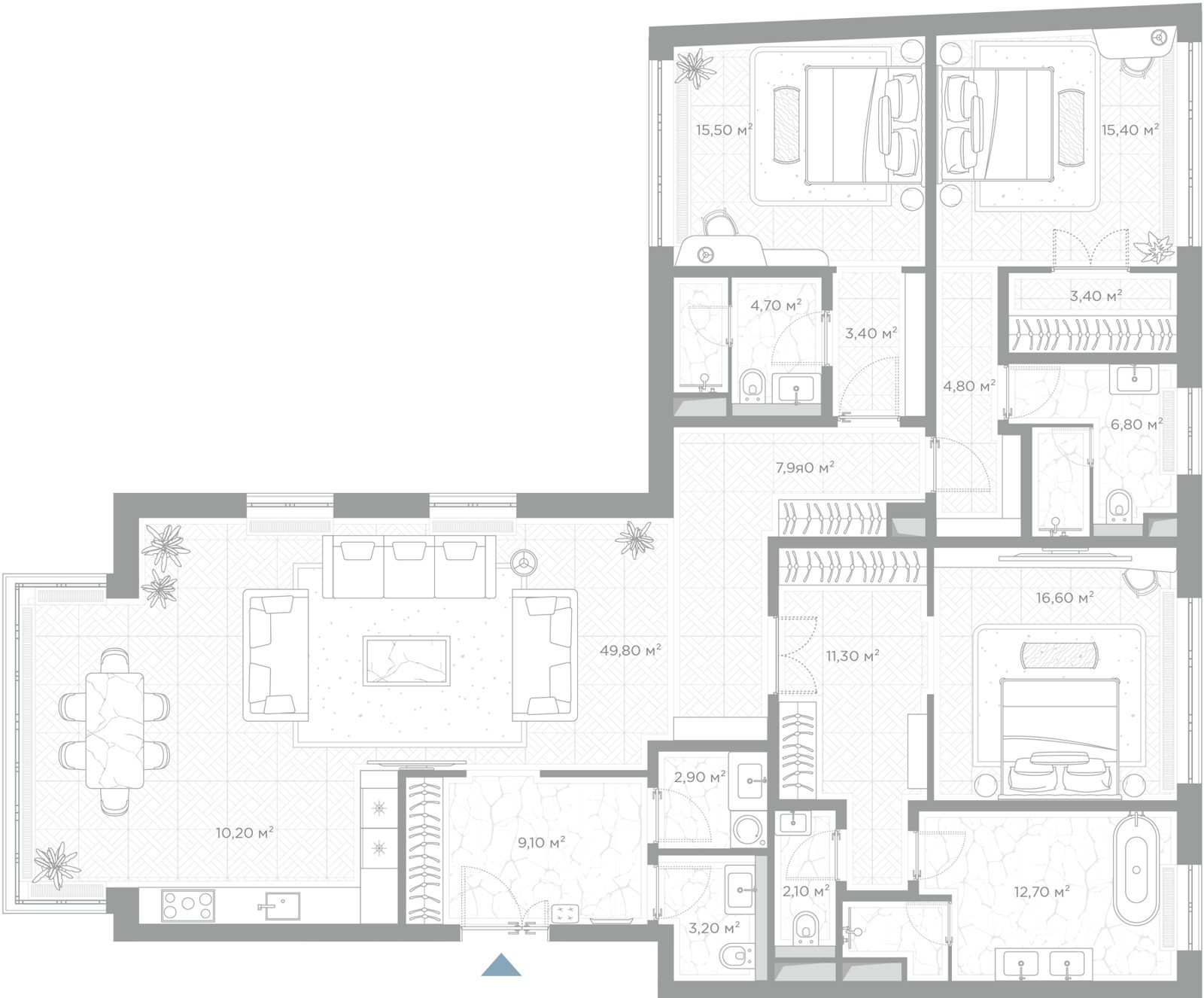 3-комнатная квартира, 179,8 м²