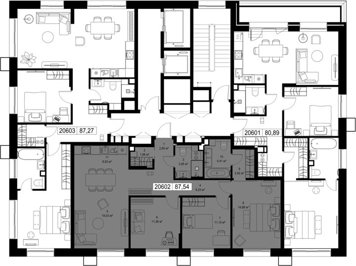 3-комнатная квартира, 87,5 м² — фото 2